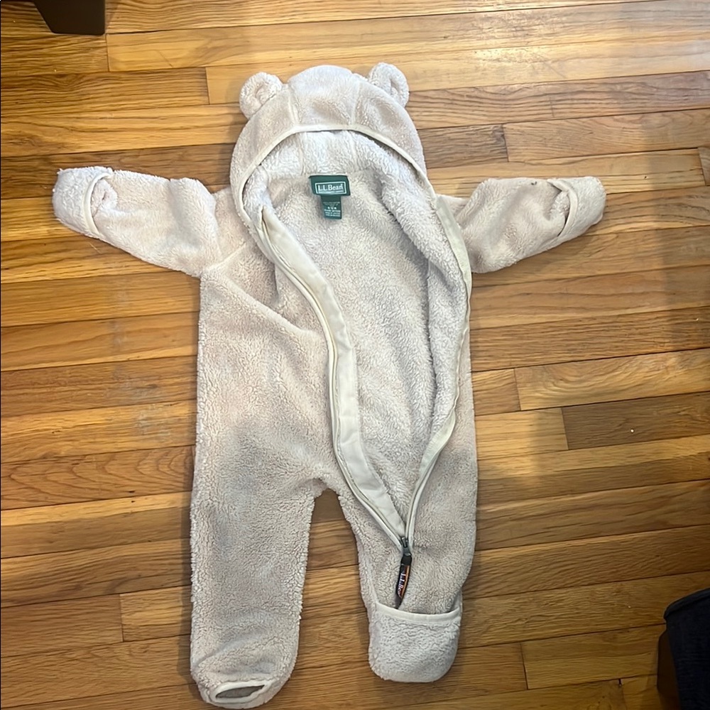 Cozy Cream Kids One Piece with Bear Ears